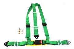 Racing seat belts 3p 2" Green - E4