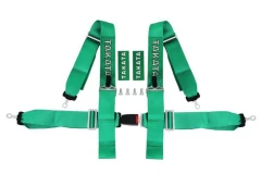 Racing seat belts 4p 3" Green Takata Replica