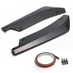 Universal Car Rear Bumper Lip Splitter Diffuser Chin Spoiler Canard Deflector Carbon