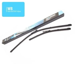 Front set dedicated silicon wiperblades Chevrolet Aveo Fiat Linea Punto