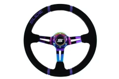 Steering wheel SLIDE 350mm offset:90mm Suede NeoChrome