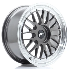 JR Wheels JR23 18x8 ET30-45 BLANK Hyper Gray w/Machined Lip