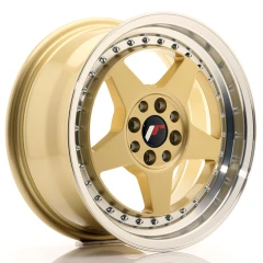 JR Wheels JR6 15x7 ET25 4x100/108 Gold w/Machined Lip