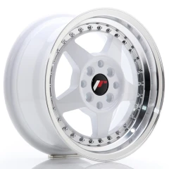 JR Wheels JR6 15x7 ET35 4x100/114 White w/Machined Lip