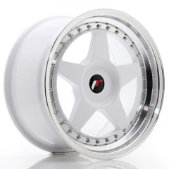 JR Wheels JR6 17x9 ET20-35 BLANK White w/Machined Lip