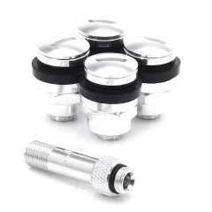 SET OF FLAT ALUMINUM AIR VALVES JR V1 - SILVER