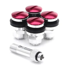 SET OF FLAT ALUMINUM AIR VALVES JR V1 - RED