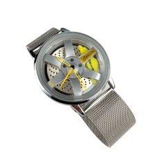 Zegarek 40mm Felga Rays JDM 3D Stal nierdzewna Prezent Żółty