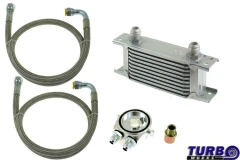 TurboWorks Oil Cooler Kit Slim 7-rows 140x50x50 AN10 Silver