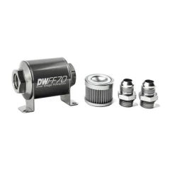 DeatschWerks Universal in-line fuel filter 100 micron AN10 70mm