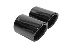 Double Exhaust Tip 74mm enter 71mm Black Chrome