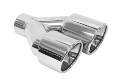 Double Exhaust Tip 2x89mm enter 60mm Polished Left