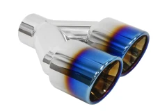 Double Exhaust Tip 2x89mm enter 60mm Polished Burn Right 