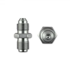 MALE-MALE ADAPTER WITH ORIFICE - 7/16" X 20 UNF (-4 JIC) TO 7/16" X 24 GARRETT GT SERIES TURBO