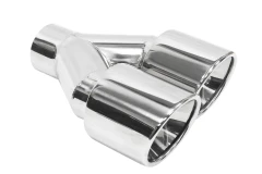 Double Exhaust Tip 2x89mm enter 60mm Polished Right