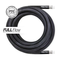 Black Nylon PTFE Stainless Braided Fuel Hose AN6 Nuke Performance 4m (13ft)