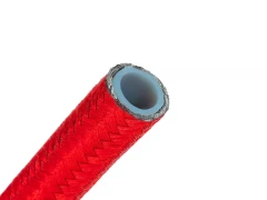 AN8 10mm (3/8") Nylon braided PTFE teflon fuel hose red