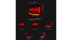 Tail Lights Dynamic LED Red Clear suitable for VW POLO V (6R, 6C) 2009-2014