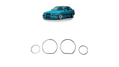 Sport Dashboard Rings Chrome suitable for BMW 3 (E36) Coupe Touring Compact Convertible Sedan 1990-1999