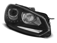 HEADLIGHTS TRUE DRL BLACK fits VW GOLF 6 10.08-12