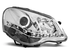 HEADLIGHTS DAYLIGHT CHROME fits VW POLO 9N3 04.05-09