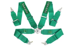 Racing seat belts 4p 3" Green Takata Replica