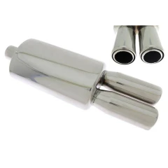 Rear Muffler TurboWorks 2x76mm inlet 63,5mm