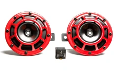 Hella Supertone Horn Kit RED 118dB Set of 2 incl Relay