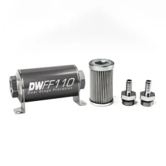 DeatschWerks Universal in-line fuel filter 10 micron 3/8" 110mm