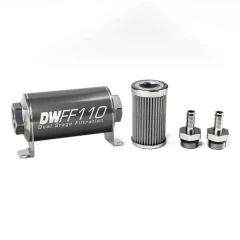 DeatschWerks Universal in-line fuel filter 100 micron 3/8" 110mm