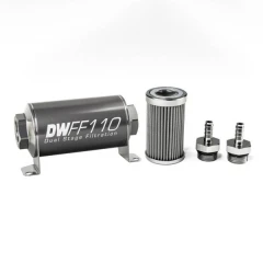 DeatschWerks Universal in-line fuel filter 100 micron 5/16" 110mm