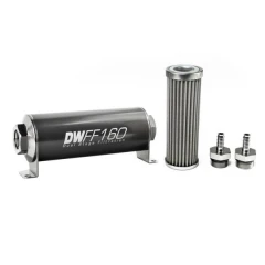 DeatschWerks Universal in-line fuel filter 100 micron 5/16" 160mm