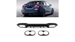 Sport Rear Spoiler Diffuser Gloss Black suitable for MERCEDES A-Class (V177) Saloon 2018-now