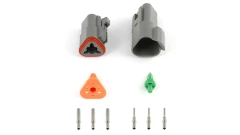 Set of plugs and pins matching Deutsch DT-3 connectors (DT06-3S + DT04-3P) - (13 Amps)