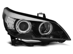 HEADLIGHTS ANGEL EYES BLACK LED INDICATOR fits BMW E60/E61 03-07