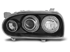 HEADLIGHTS ANGEL EYES BLACK fits VW GOLF 3 09.91-08.97