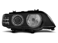 XENON HEADLIGHTS ANGEL EYES BLACK LED INDICATOR fits BMW X5 E53 09.99-10.03