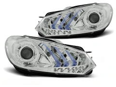 HEADLIGHTS TRUE DRL CHROME BLUE LIGHT fits VW GOLF 6 10.08- 12